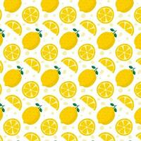 Fresh Lemon Pattern For Background, Textile, Wallpaper. Vector Hand Drawn Illustration In Flat Style