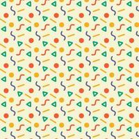 Retro Doodle Pattern With Colorful Squiggles. Vector Background Illustration