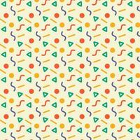 Retro Doodle Pattern With Colorful Squiggles. Vector Background Illustration