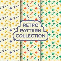 Retro Doodle Pattern Vibrant And Colorful Collection. Vector Illustration