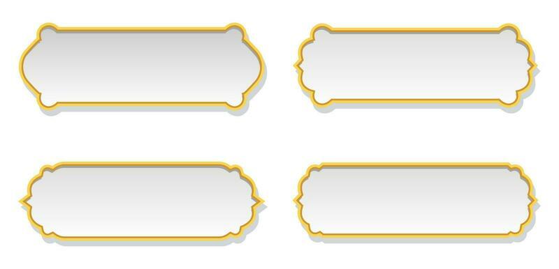 Collection of luxury golden arabic islamic text box title frame border banner ornamental background