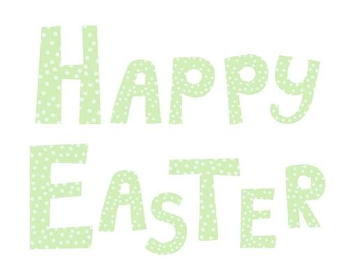 Happy Easter colorful words hand written text vector illustration for spring festive period greeting cards, invitations, banner
