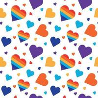 Seamless pattern with rainbow hearts vector