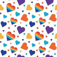 Seamless pattern with rainbow hearts vector