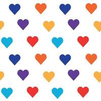 Seamless pattern with rainbow hearts vector