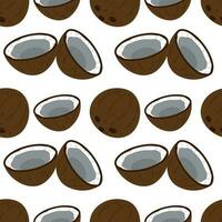 Bright seamless pattern with coconuts vector