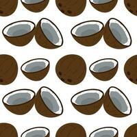 Bright seamless pattern with coconuts vector