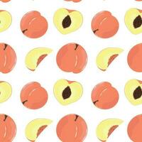 Bright seamless pattern with peaches vector