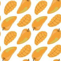 Bright seamless pattern with mango vector