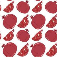 Bright seamless pattern with pomegranates vector