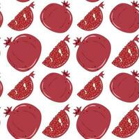 Bright seamless pattern with pomegranates vector