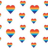 Seamless pattern with rainbow hearts vector