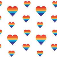 Seamless pattern with rainbow hearts vector