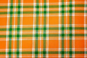 naranja tela textil patrón, tartán fondo, lino algodón. ai generativo foto