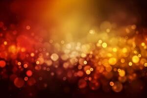 A blurred yellow light, red light abstract background with bokeh glow, Illustration. photo