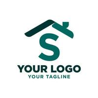 letra s techo vector logo diseño