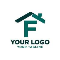 letter F roof vector logo design