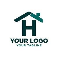 letter H roof vector logo design