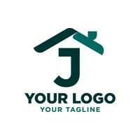 letter J roof vector logo design