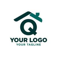 letter Q roof vector logo design