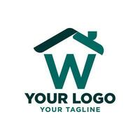 letter W roof vector logo design