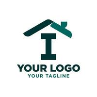 letter I roof vector logo design