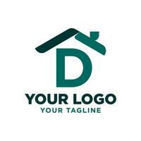 letter D roof vector logo design