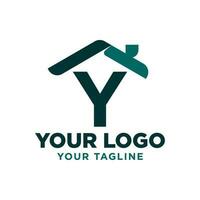 letra y techo vector logo diseño