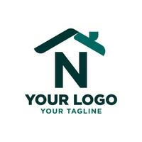 letter N roof vector logo design