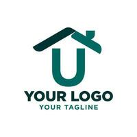 letter U roof vector logo design