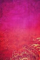 Fuchsia Crayola color background paper texture Rangoli pattern painting. photo