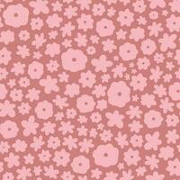 floral seamless pattern with matisse inspired flowers on pink background. Good for prints, wallpaper, scrapbooking, stationary, textile prints, wrapping paper, etc. EPS 10 vector