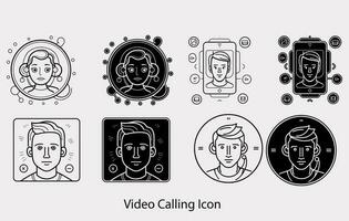 Video calling icon outline style Simple Set of Video Conference Related Vector Line Icons,Videocall line icon. Minimal vector illustration, simple outline icons