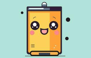 cute Battery logo vector illustration flat design,Cute smiling happy  Battery logo,cute power bank illustration,