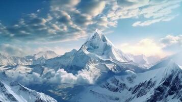 brillante limpiar blanco Nevado montaña. ai generativo foto