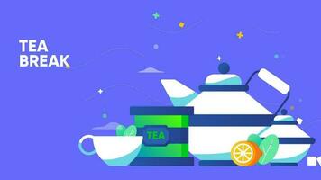 tea break Icon of nice animated for your creative project videos easy to use with Transparent Background