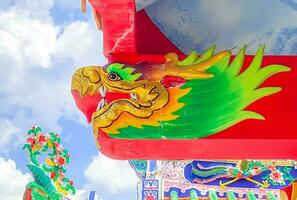 Dragon statue,  dragon symbol, dragon Chinese, is a beautiful Thai and Chinese architecture of shrine, temple. A symbol of good luck and prosperity during the Chinese New Year celebrations. photo