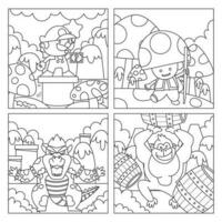 Video Game Character Coloring Pages vector