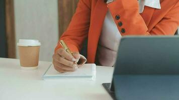 Audit concept,Administrator business man financial inspector and secretary making report calculating balance. Internal Revenue Service checking document. video