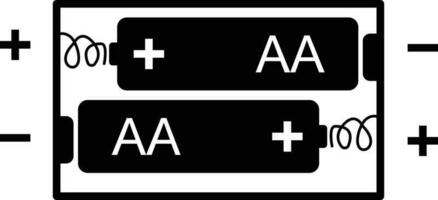 AA battery icon. AA battery box sign. AA battery holder case. flat style. vector