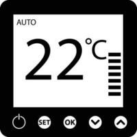 termostato icono. electrónico termostato signo. temperatura controlar símbolo. plano estilo. vector