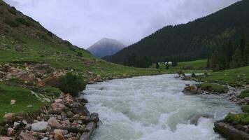 Cloudy Weather In The Mountains Of Kyrgyzstan video