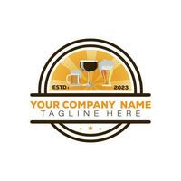 Restaurent beer logo design template. vector