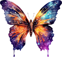 cosmico farfalla collezione acquerello maglietta disegno, trasparente sfondo, ai generato png