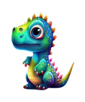 bebê colorida dinossauro sublimação aguarela camiseta projeto, transparente fundo, ai gerado png