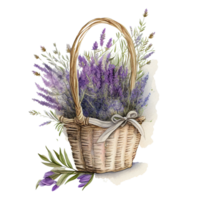 vattenfärg lavendel- stuga ClipArt ai generativ png