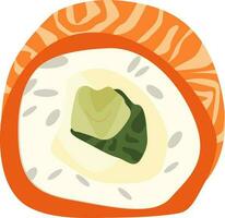 Roll with salmon classic vector illustration food sushi