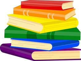 set of colored books lgbt community vector