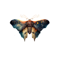 aquarelle mystique papillon de nuit collection clipart ai génératif png