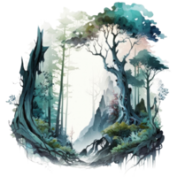 verzaubert Wald Wald Tier T-Shirt Design, transparent Hintergrund, ai generiert png